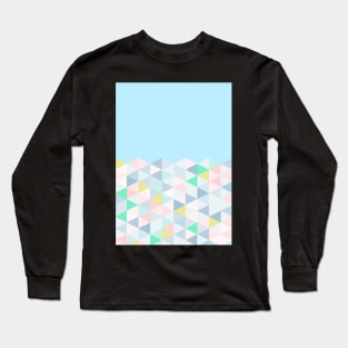 Pastel Geometric (Blue) Long Sleeve T-Shirt